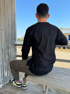 Grandad Collar Shirt Black