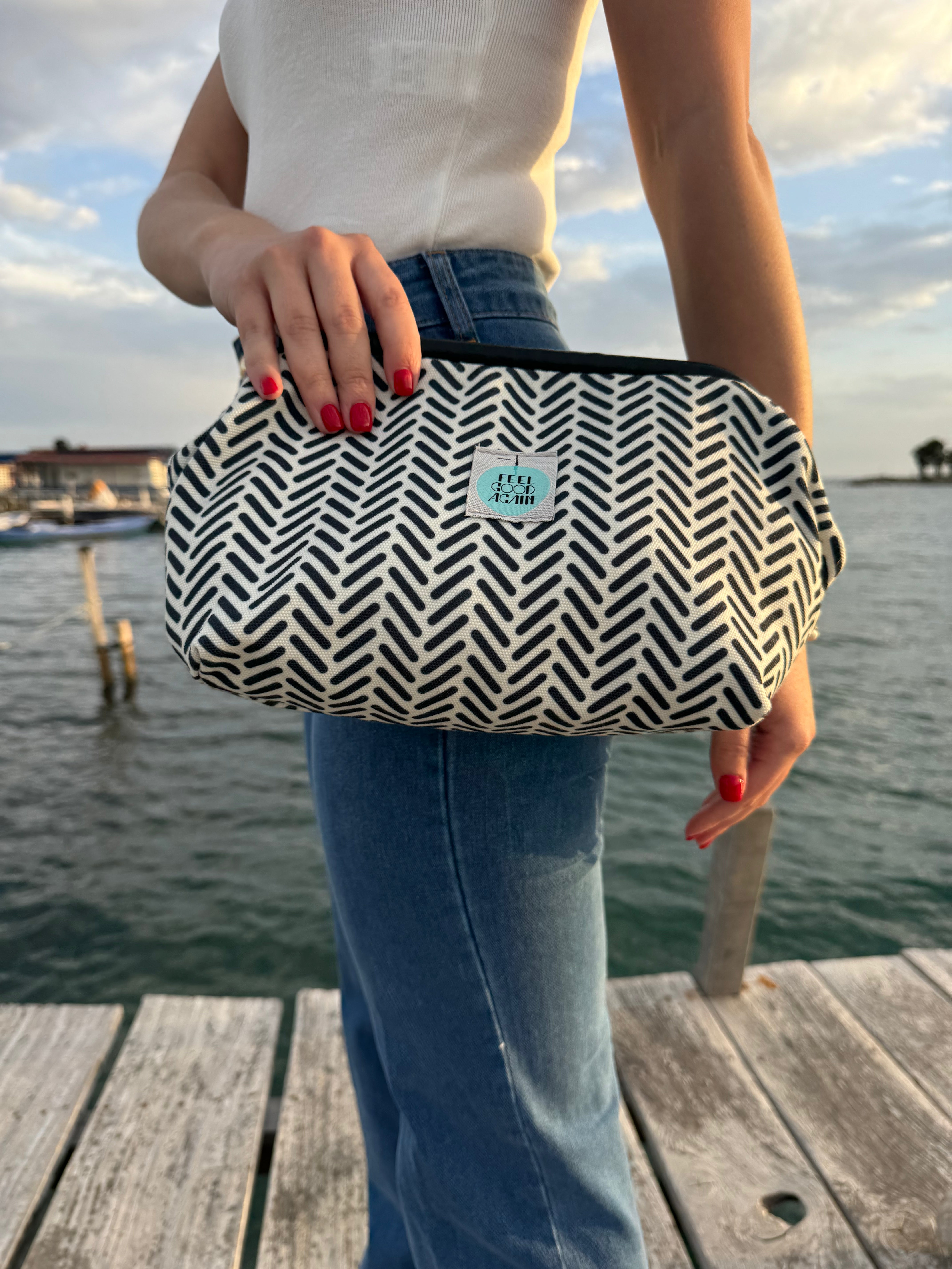 Feel Good Again Clutch  In Stripes