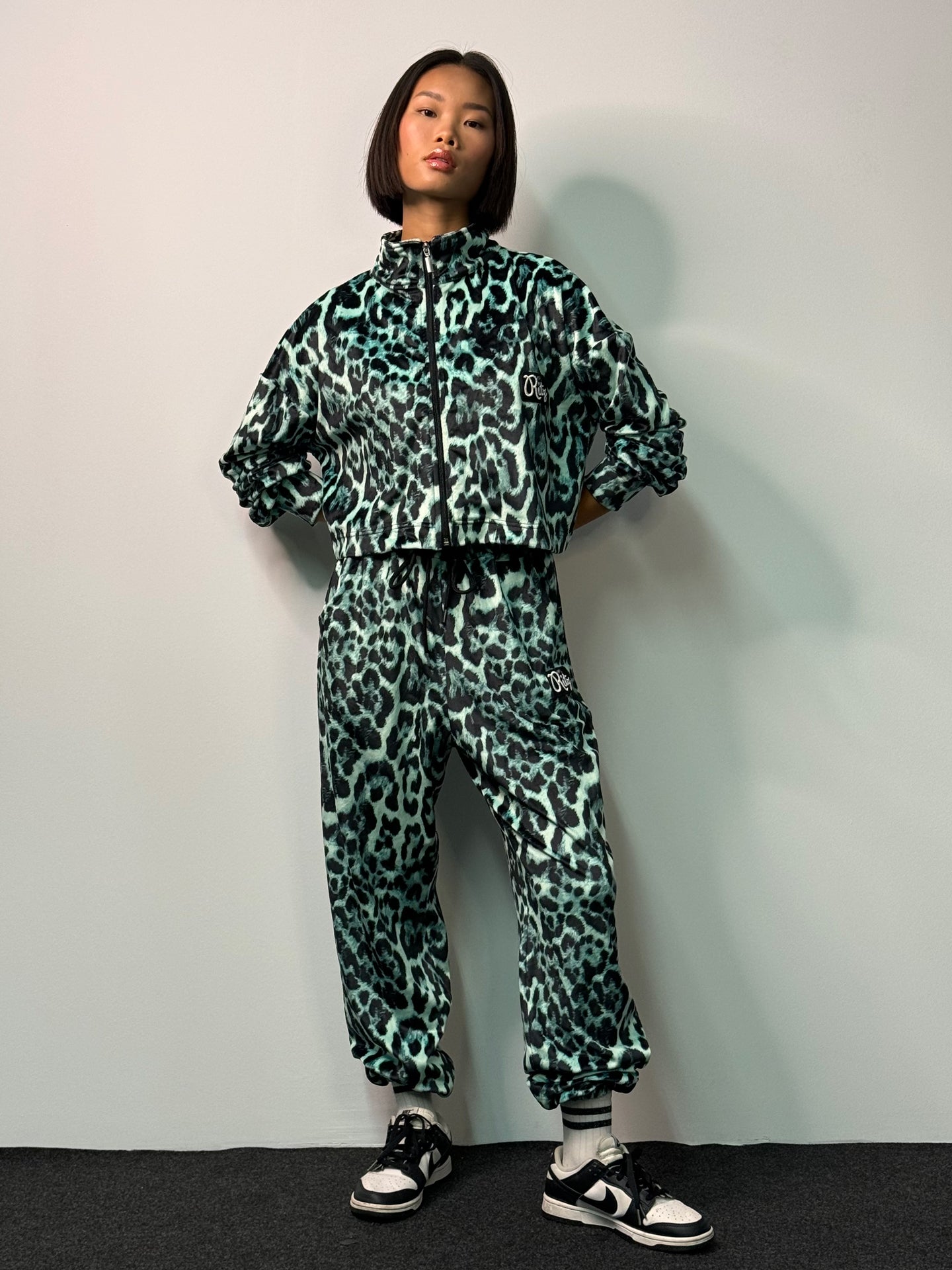 Βελουτέ Σετ Daisy Turquoise Leopard Print