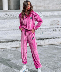 Γυναικείο Βελουτέ Σετ Mariah Bubblegum
